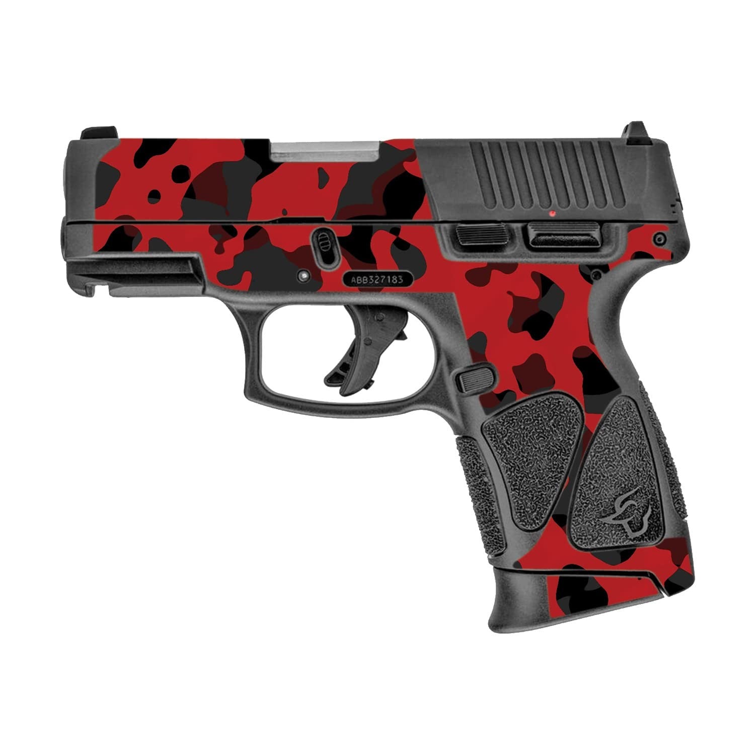 MightySkins skin for Taurus G3C 9mm Luger, red modern camo pattern, custom protective skin for firearm customization.