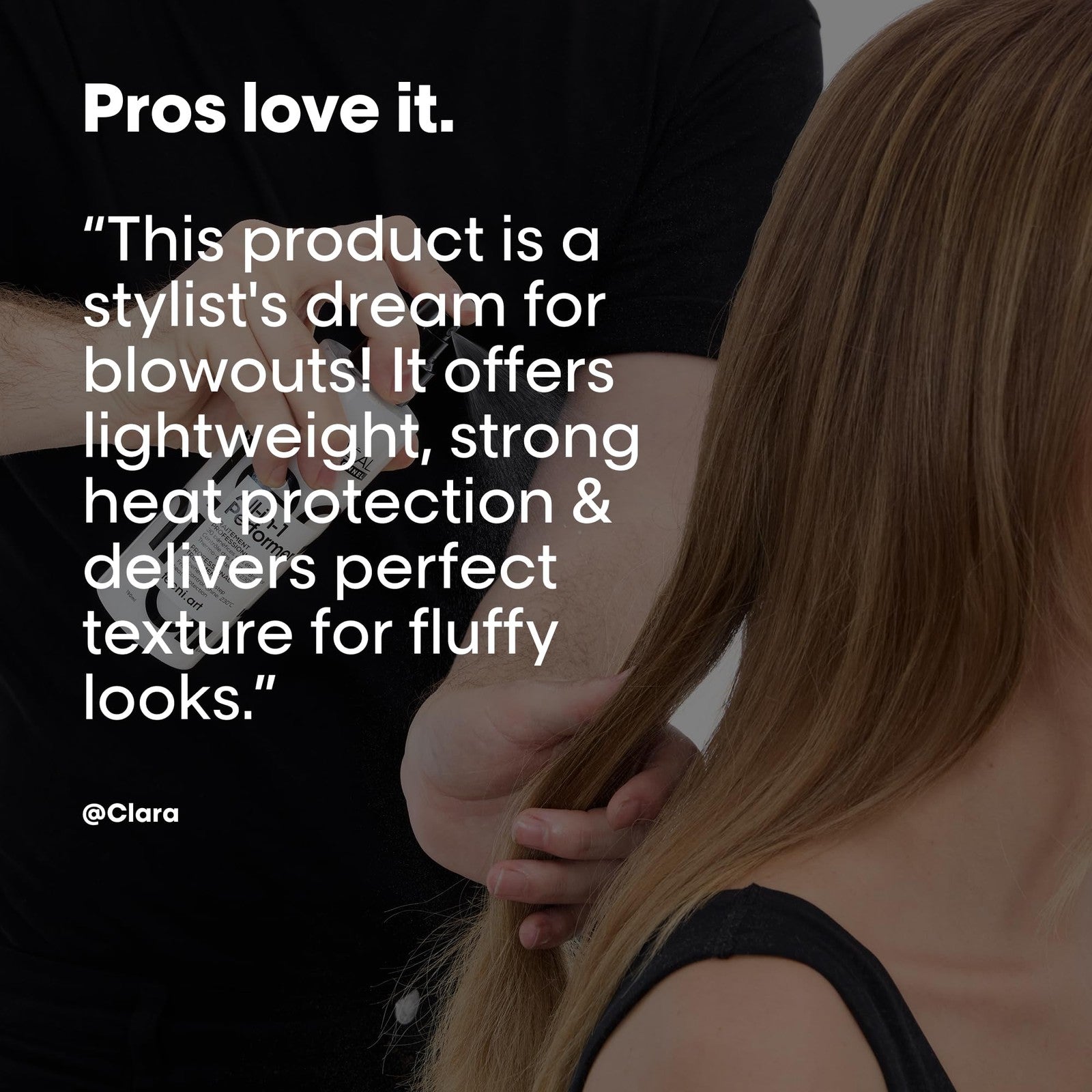 L'Oréal Professionnel Tecni.art All-in-1 Performer styling treatment spray bottle with nozzle for versatile hair styling.