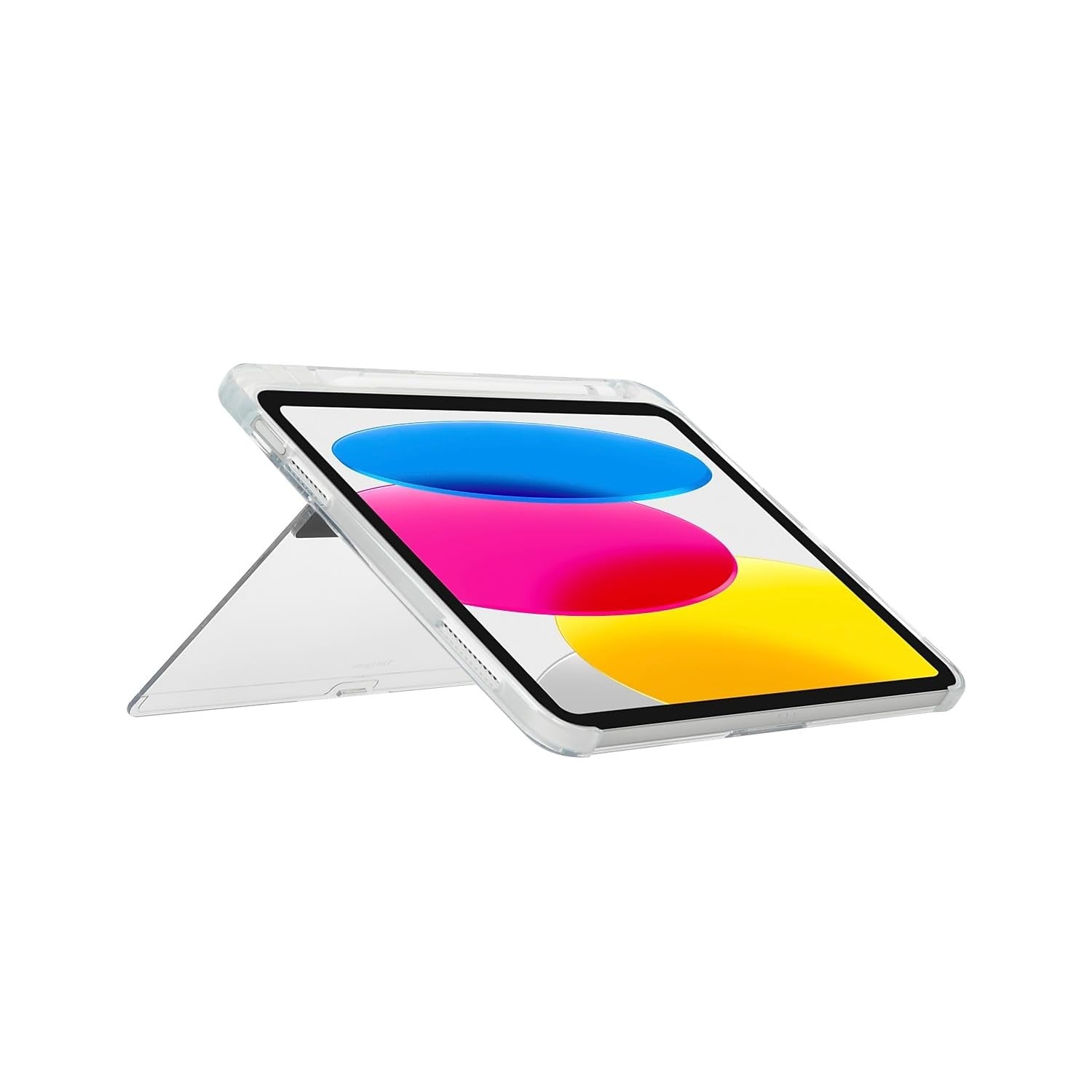 Targus Click-in Clear Case with kickstand for 10.9-inch iPad 10th Gen, protective shock-absorb cover with transparent design.