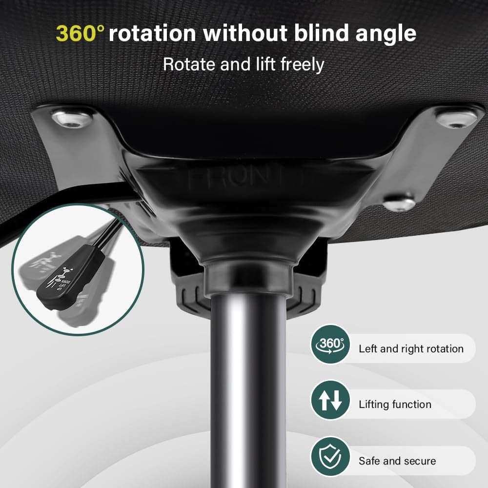 BFTOU round adjustable stool with backrest, suitable for work, spa, or home massage settings, featuring a modern design.