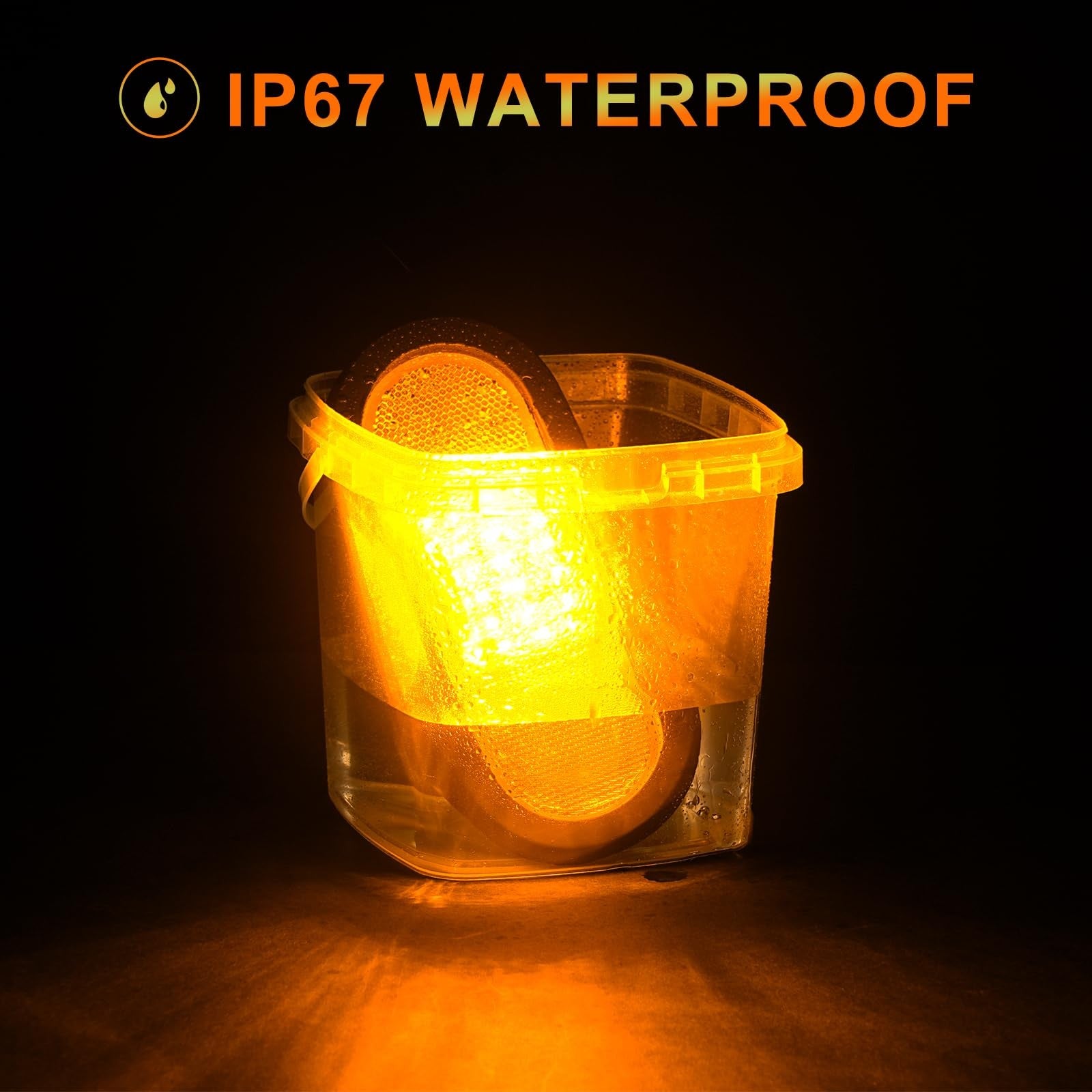 PVerandio 6.5-inch LED trailer turn signal and amber marker lights with 24 water-resistant LEDs, oval shape for trailers.