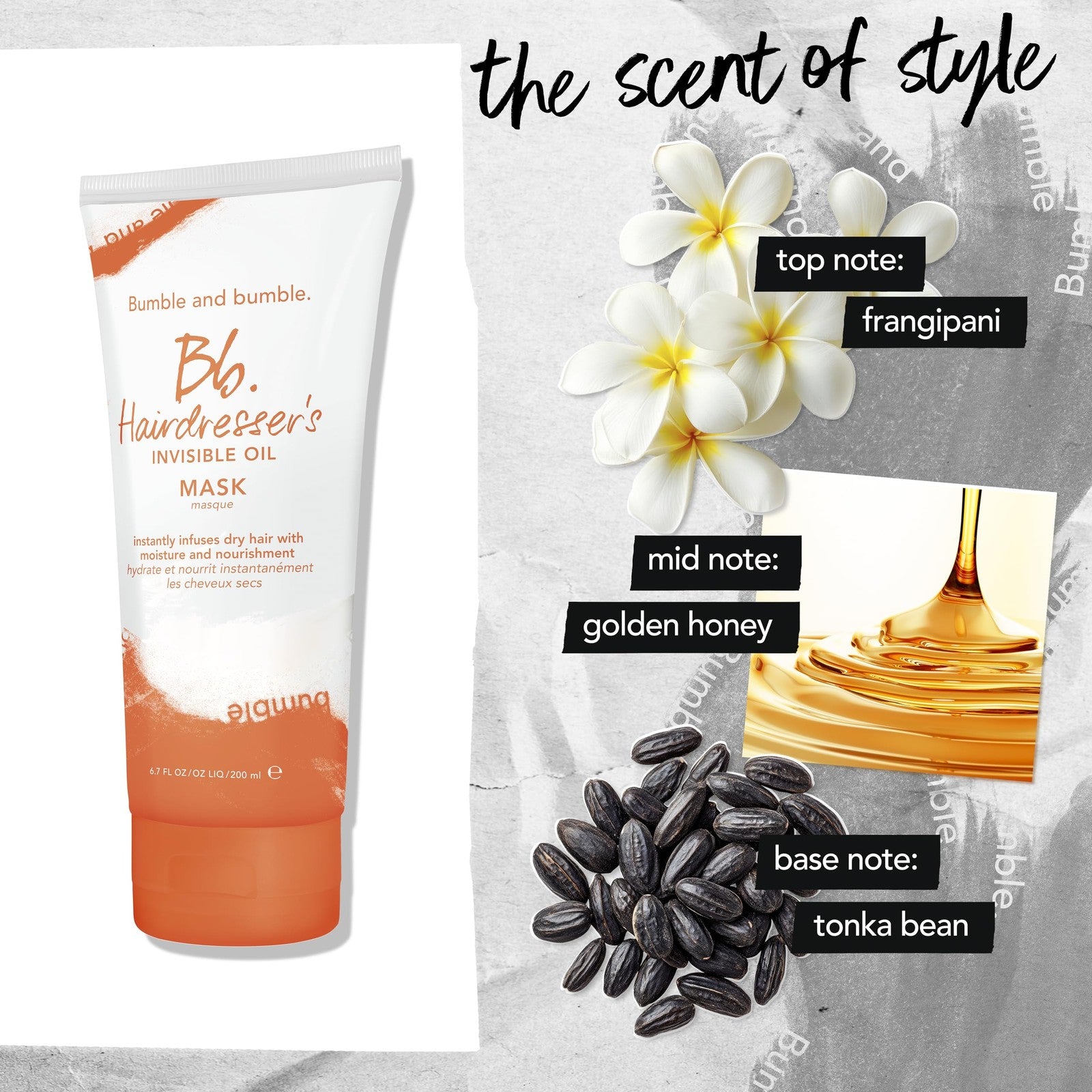 Bumble and bumble Hairdresser's Invisible Oil Hydrating Hair Mask in a jar with smooth, creamy texture visible inside