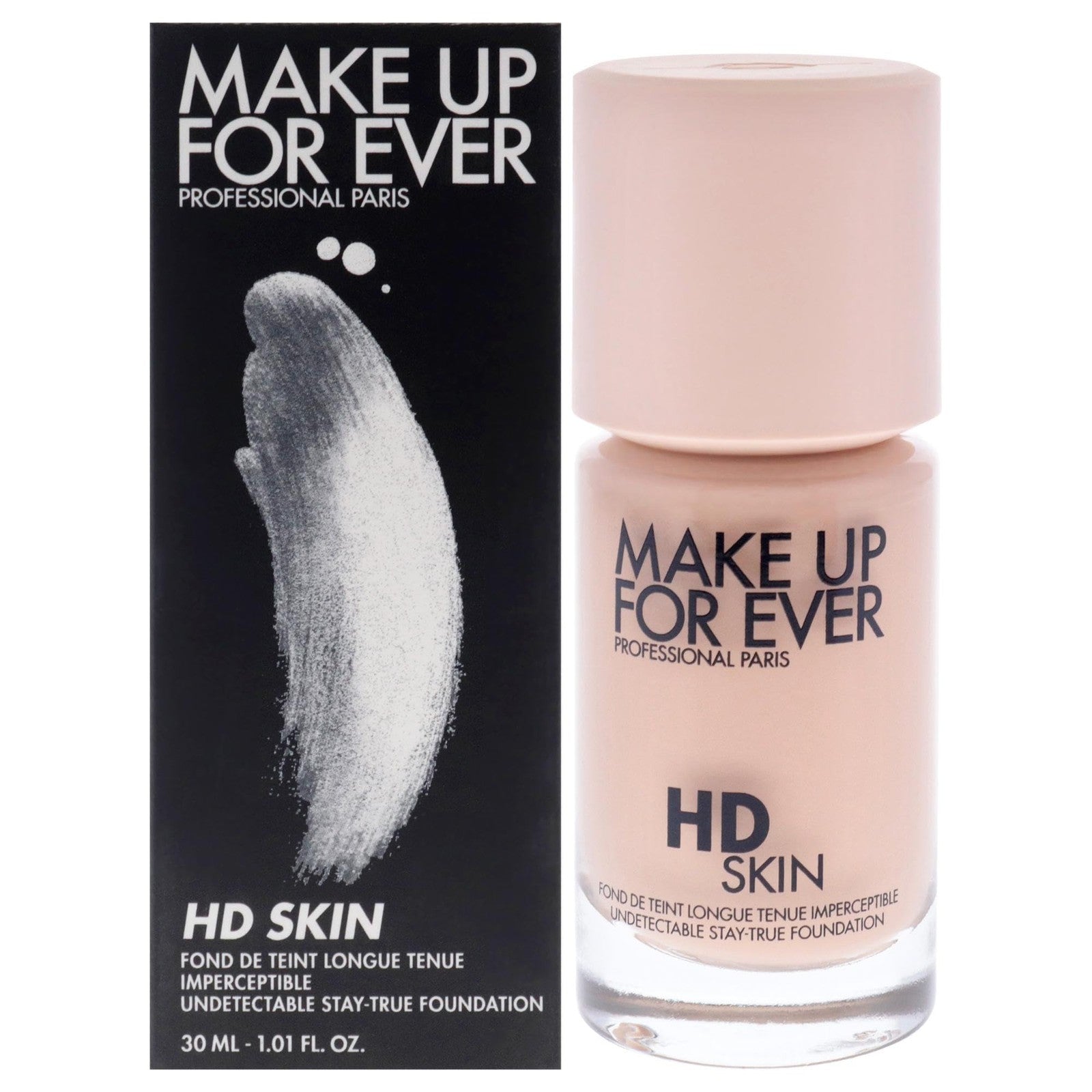 Make Up For Ever HD Skin Undetectable Longwear Foundation in shade 1R12, featuring a smooth, natural finish on the skin.