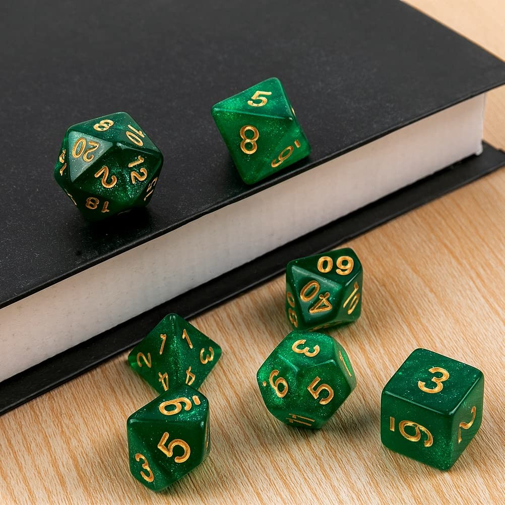 Toyful 25-piece D&D polyhedral dice set with various numbered dice for tabletop role-playing games like Dungeons & Dragons