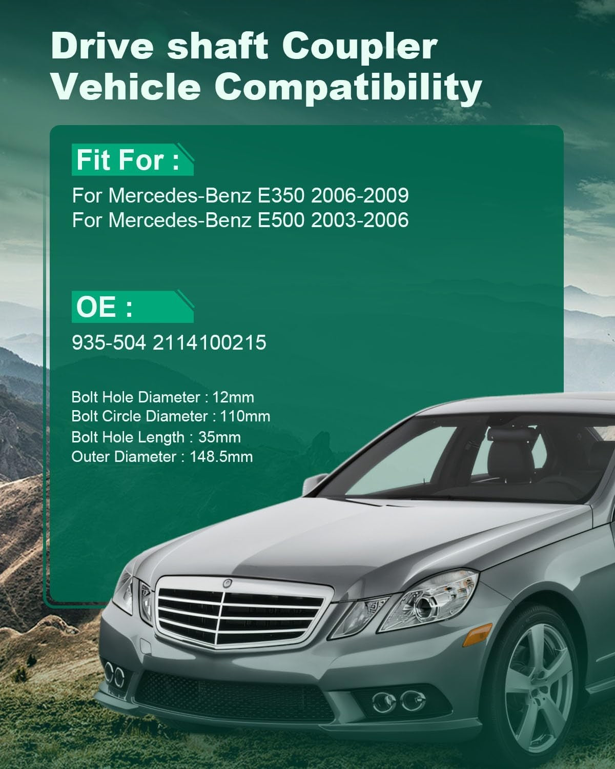 SCITOO driveshaft coupling with flexible joint and shaft components, designed for vehicle drivetrain connection.