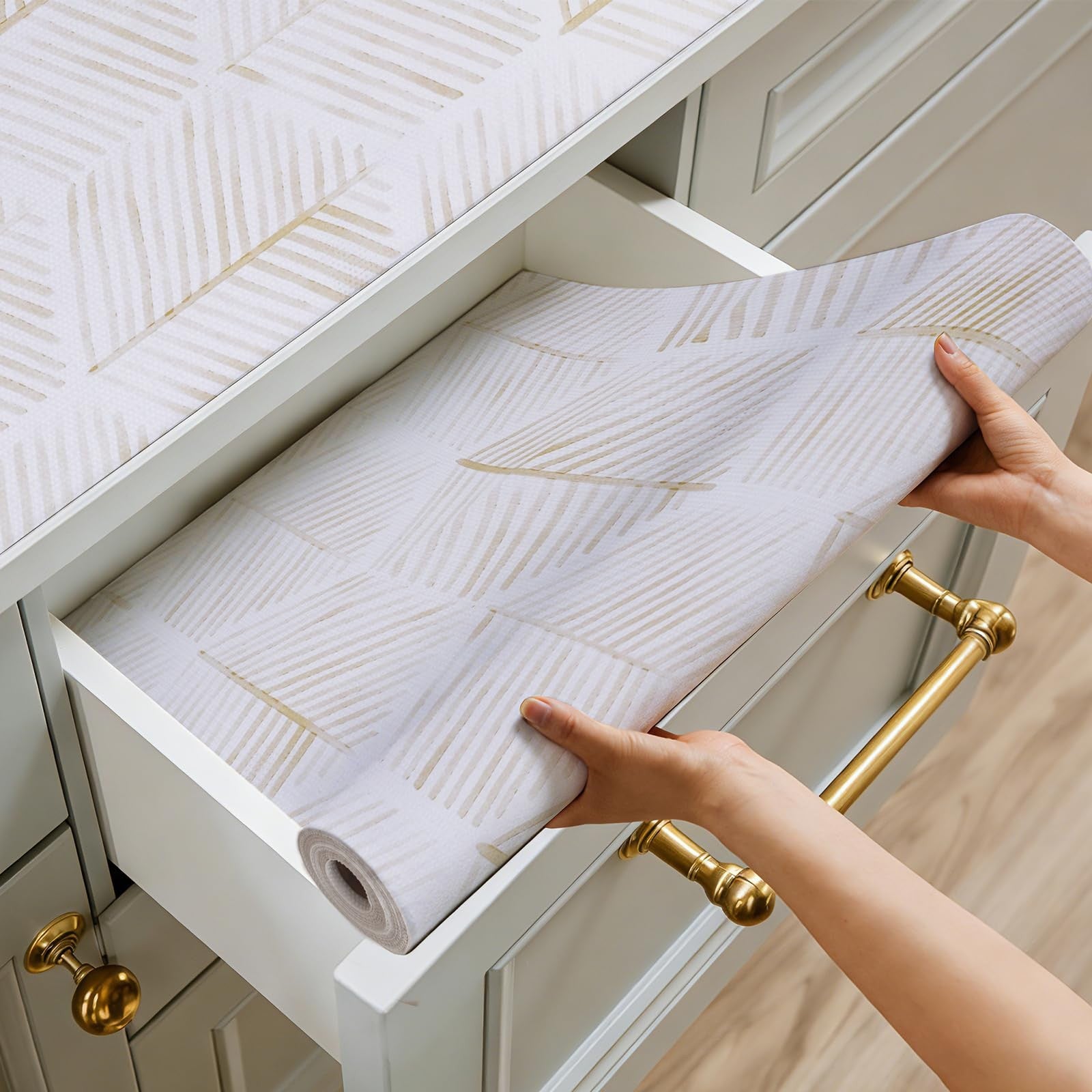 Xupingjiti drawer and shelf liner for kitchen cabinets, cupboards, desks, pantry, and tool boxes, with a textured surface.