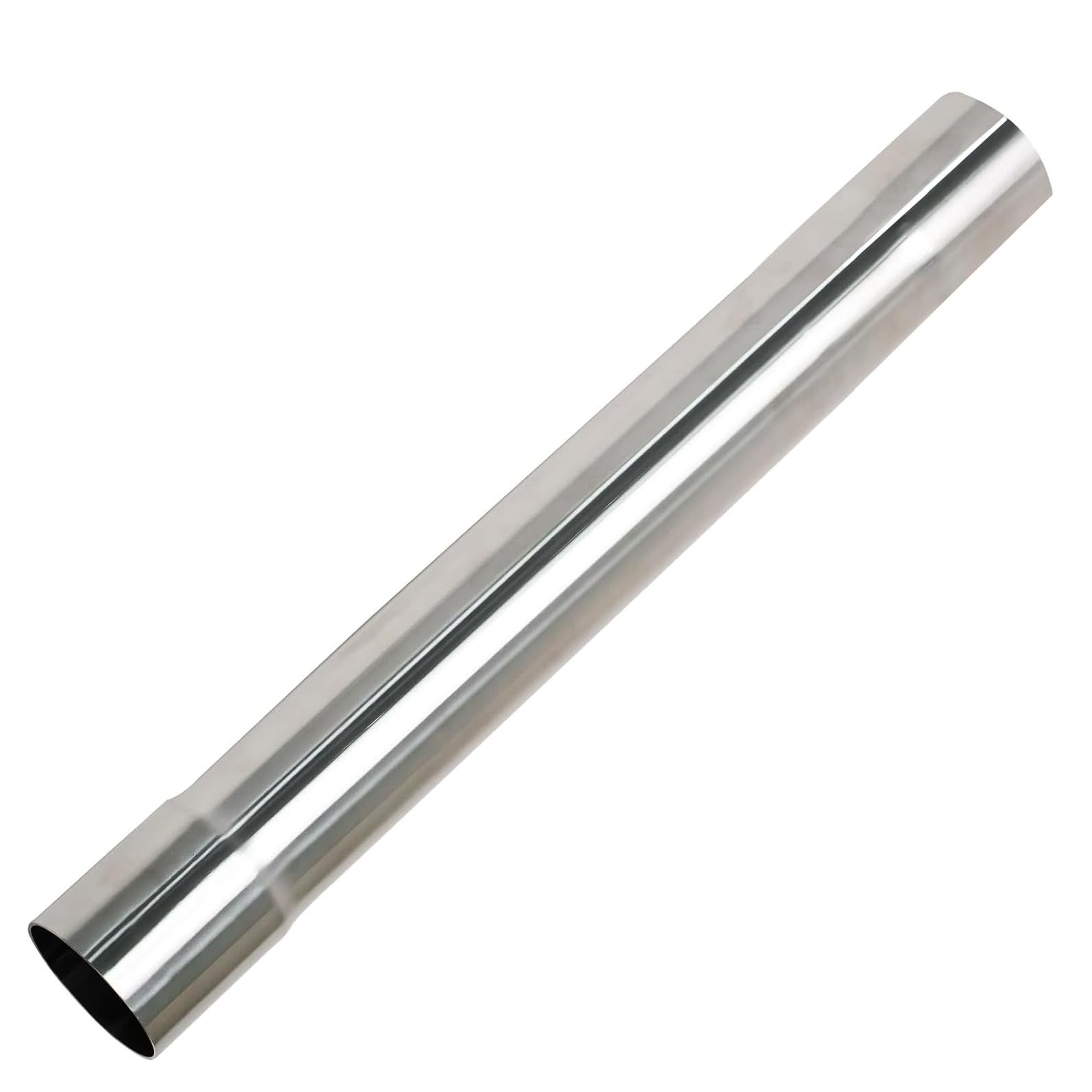 HiBuyer 5-inch stainless steel T304 exhaust tubing, 30-inch straight pipe with 5-inch ID to OD, showing smooth metal surface and welds