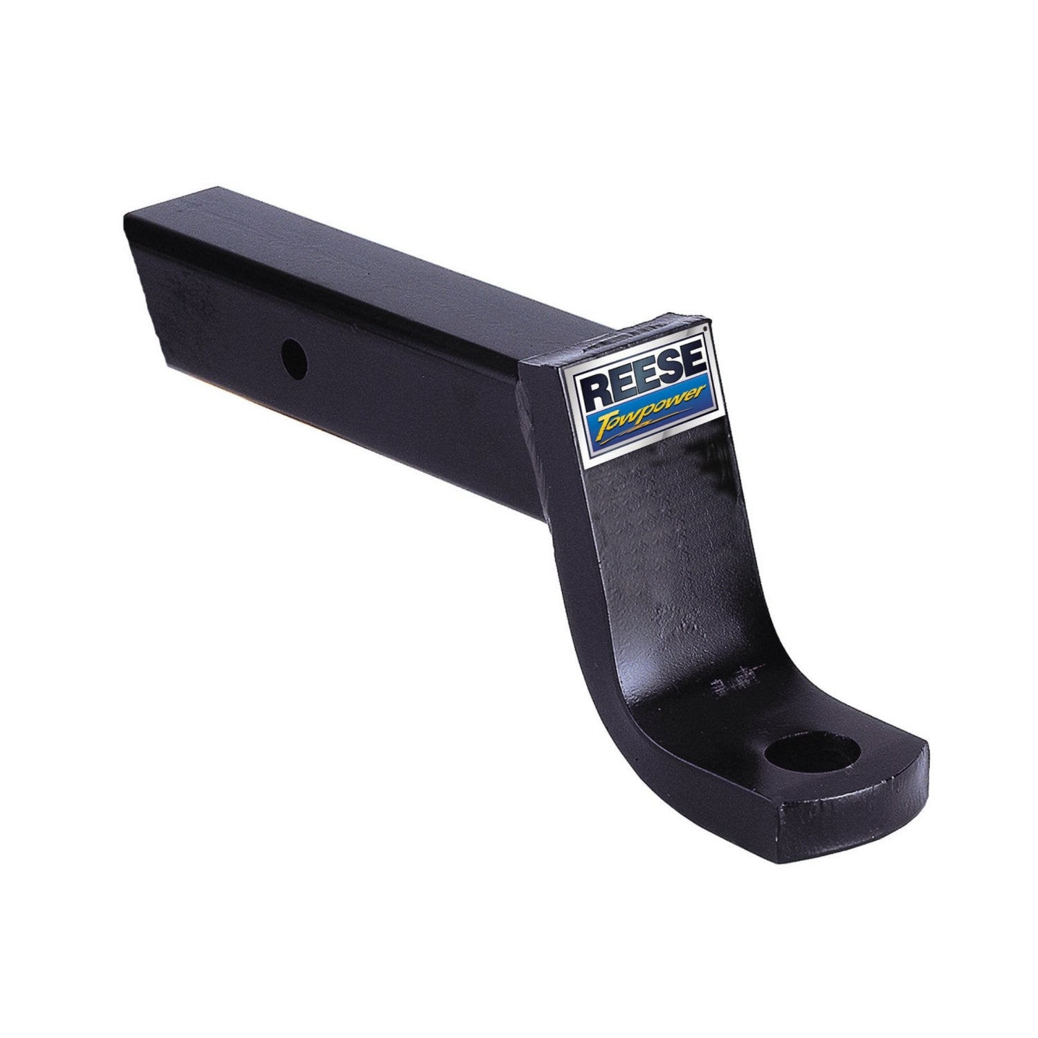 Reese Towpower 21186 quick-loading ball mount attached to a vehicle hitch for towing, showcasing durable metal construction.