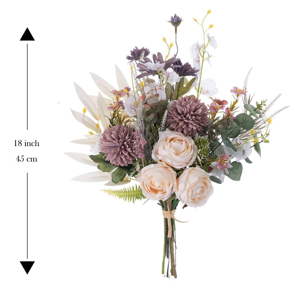 Peauley 16-inch artificial silk flower arrangement with colorful faux plastic flowers for table decor