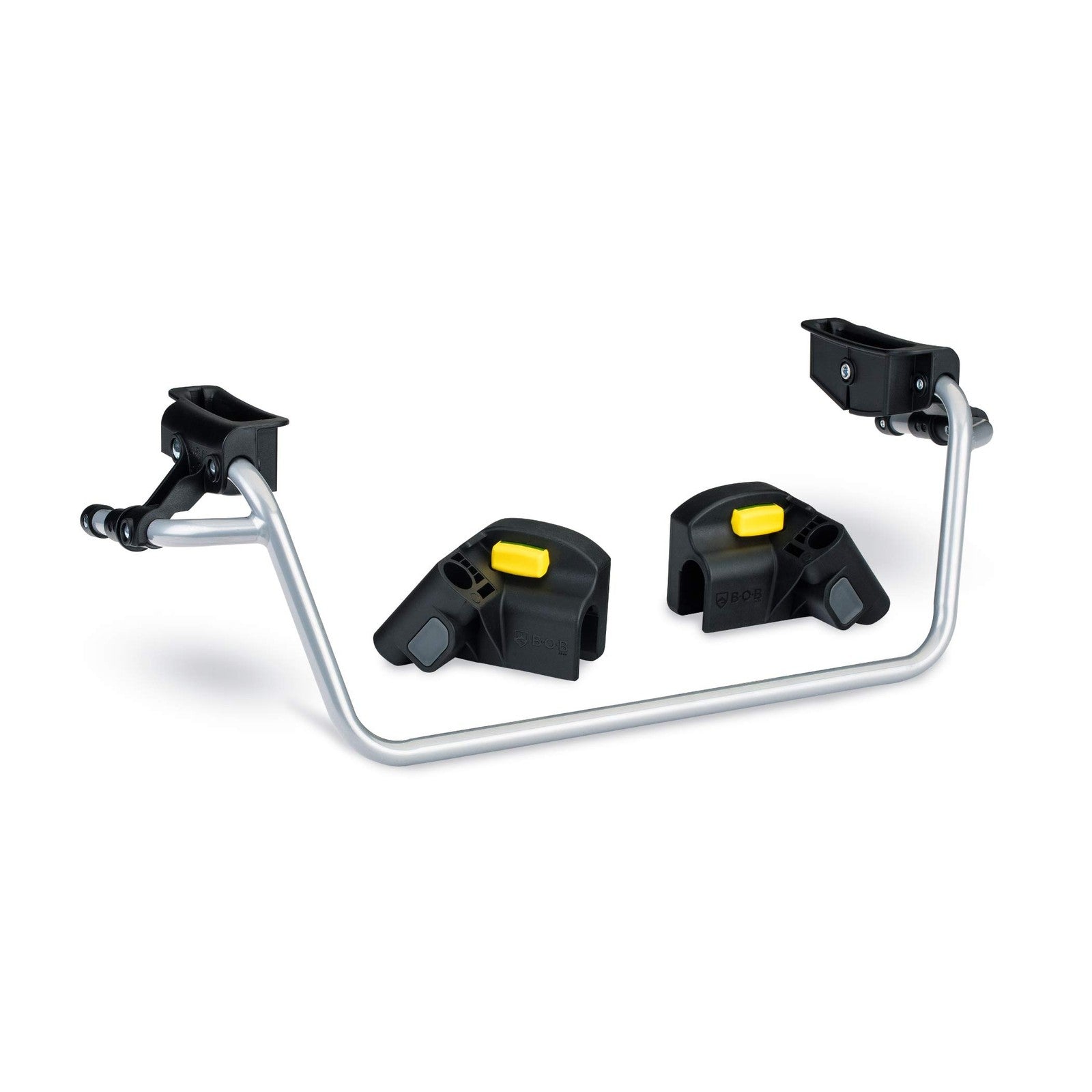 Bob Gear single jogging stroller adapter for Britax infant car seats, showing the black plastic connector on a stroller frame.