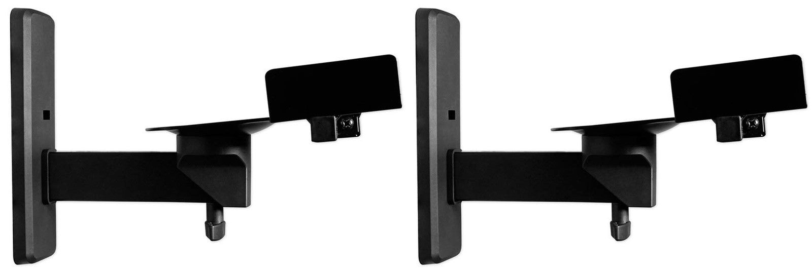 Pair of Rockville RHSB8 adjustable wall mount speaker brackets with 180-degree swivel for secure speaker installation.