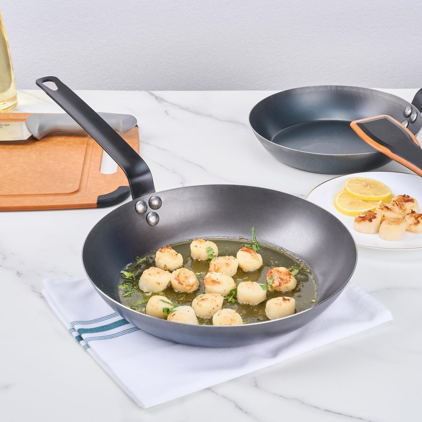 Restaurantware Met Lux 11-inch lightweight fry pan with triple-rive design, induction-ready cookware for versatile cooking.