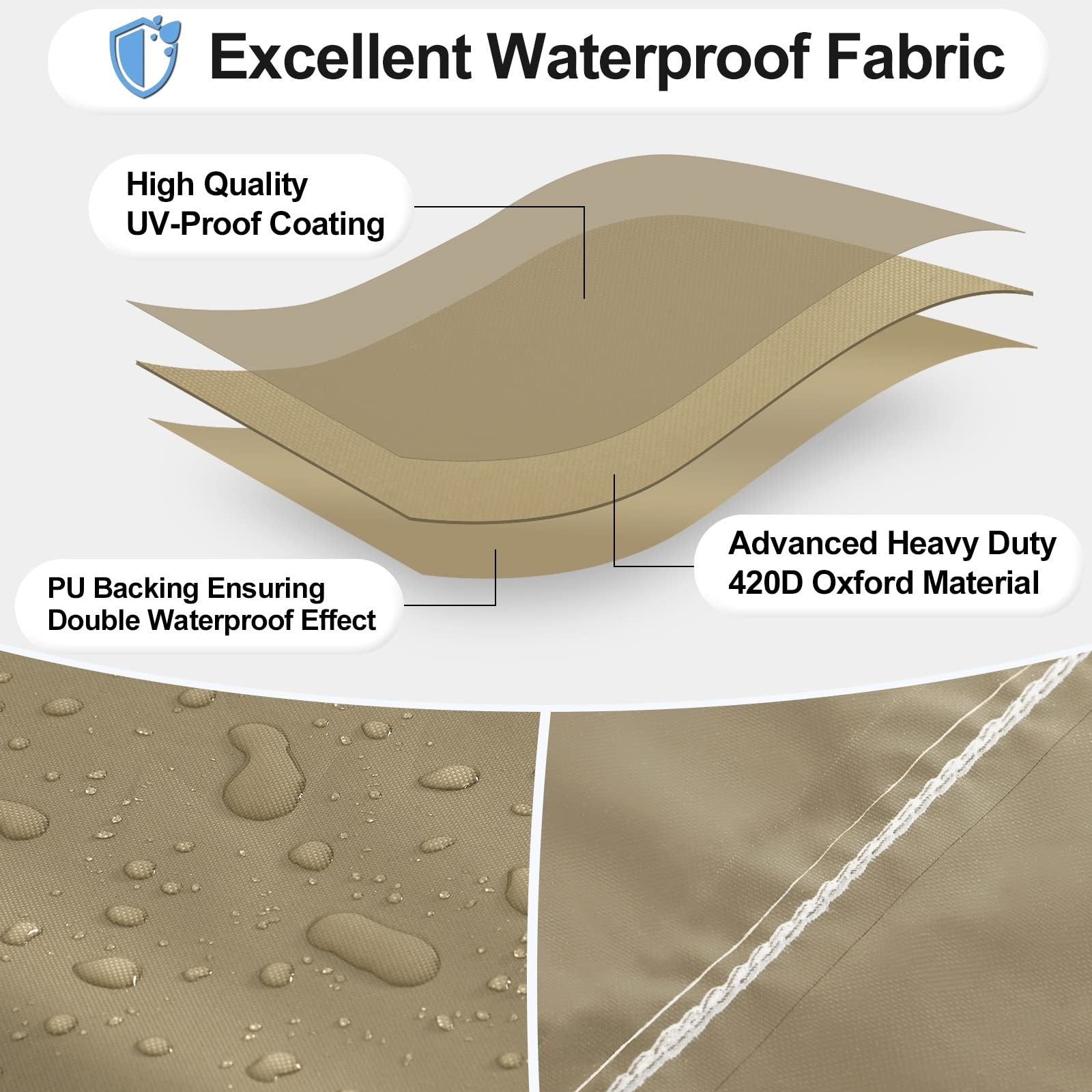 OutdoorLines waterproof patio table furniture cover for rectangle outdoor dining set, protective and weather-resistant.