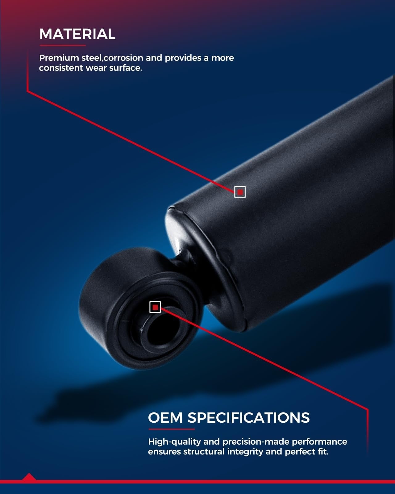 Pair of KAX rear shock absorbers for Toyota Tacoma 1995-2000, showing the shock struts with mounting hardware.