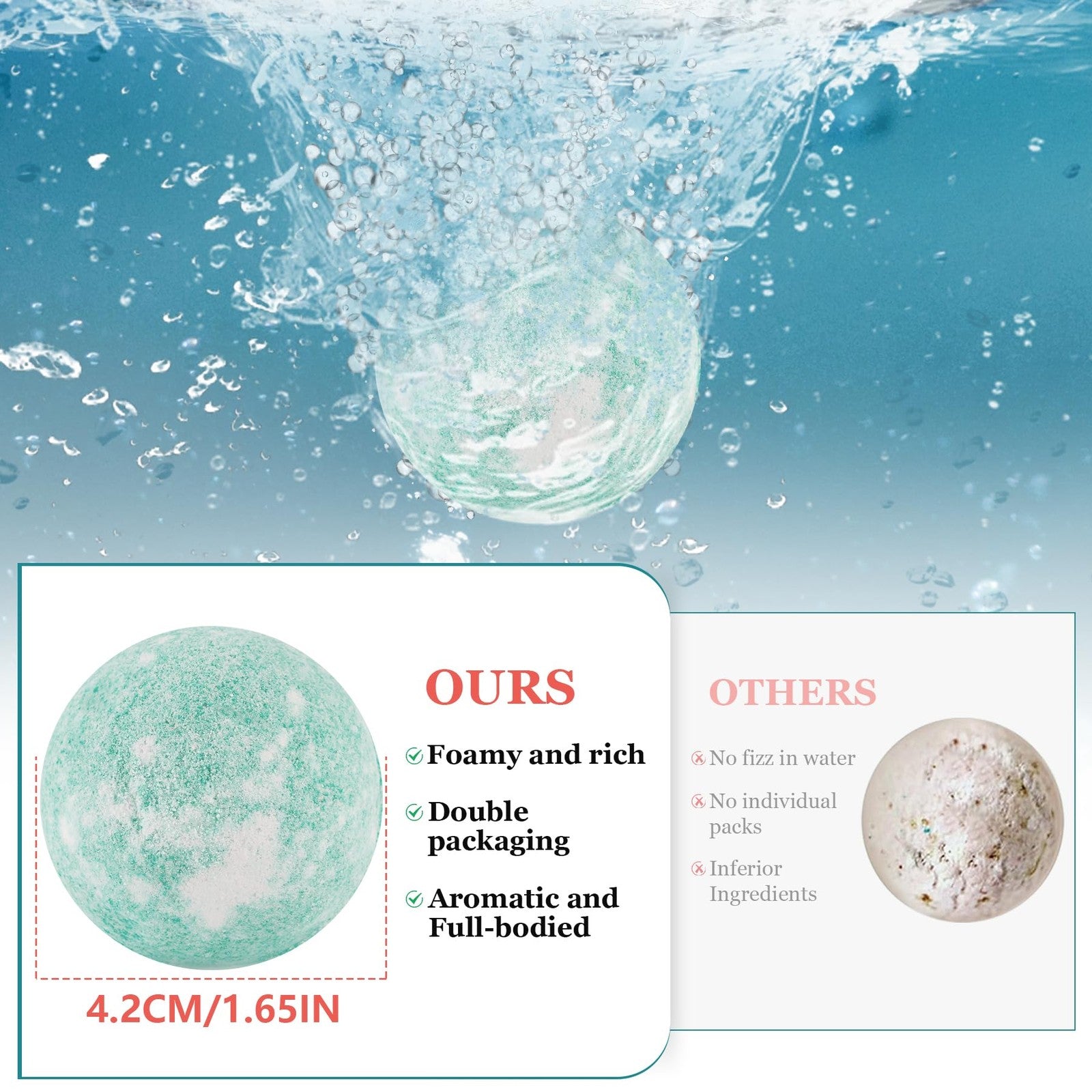 Set of 10 natural organic bubble bath bombs for women by IvyWorkshop, colorful round bath bombs with vibrant swirls and floral scents.