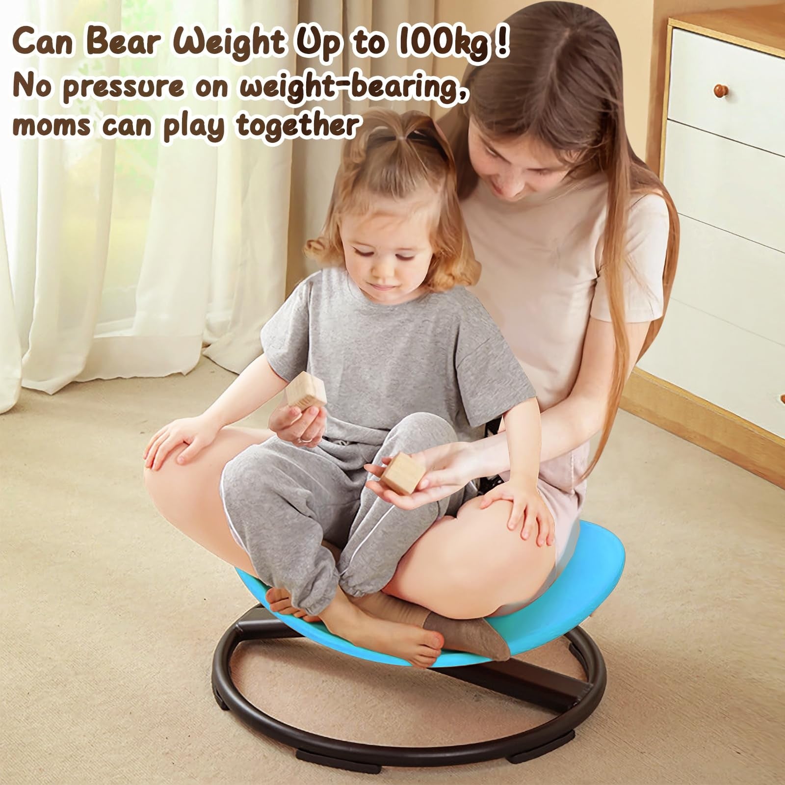 Gakinune kids sensory spinning chair for autism, colorful sit and spin swivel seat designed for children ages 3 and up.