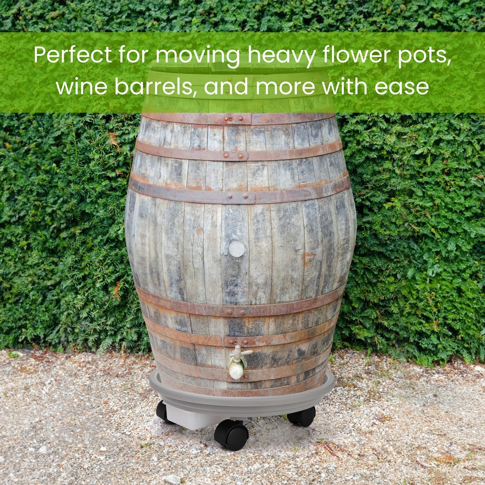 Nagpew 3-pack 12-inch heavy-duty plant caddies with wheels for planters, featuring drainage trays and durable construction.