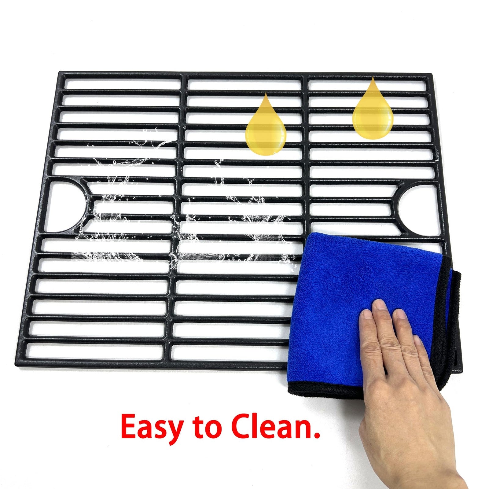 Cast iron cooking grate and griddle for Nexgrill, Charbroil, Kenmore, by Direct Store, showing textured surface and fit for outdoor grills.