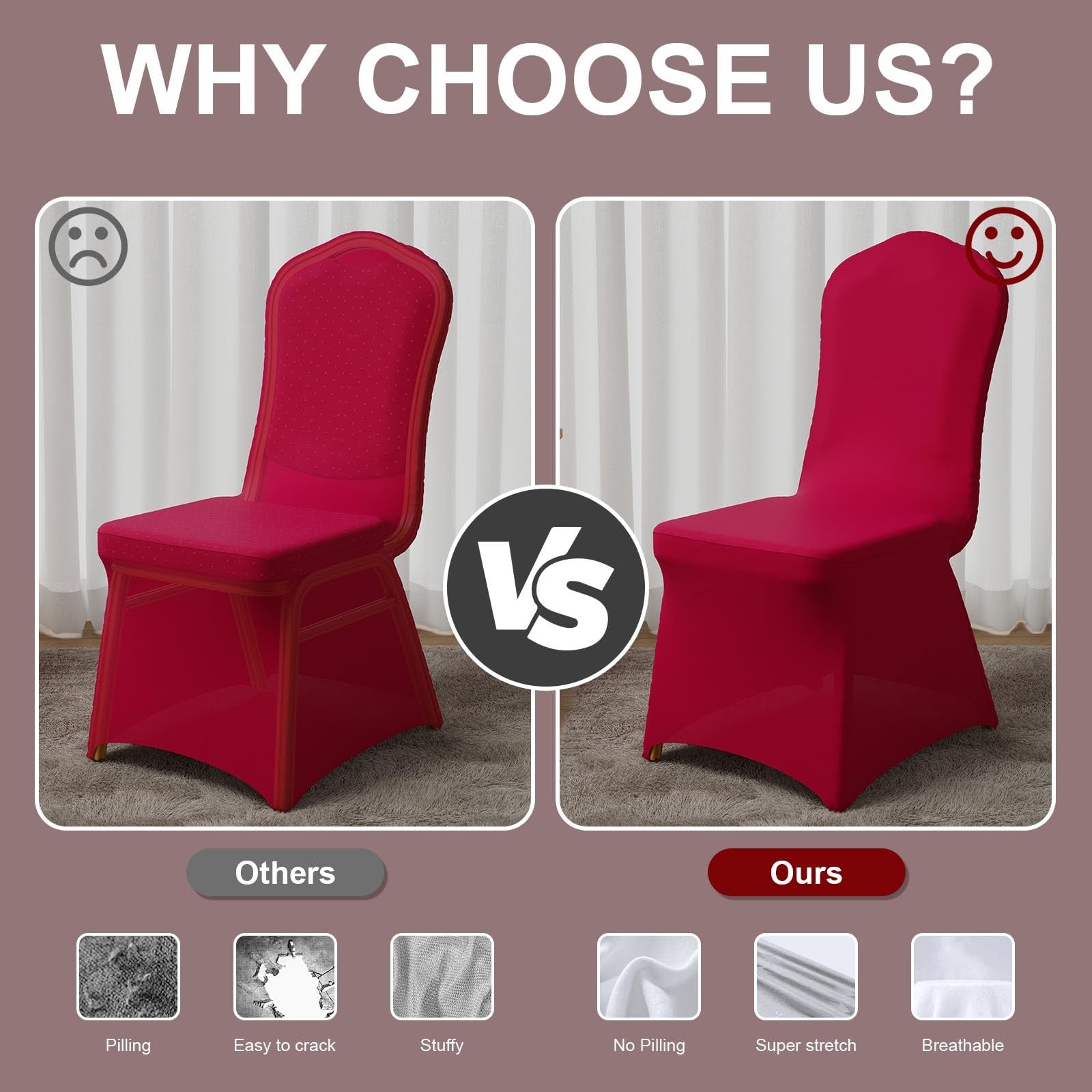 Trlyc 30-pack stretch spandex chair covers for dining chairs, fitted polyester covers, elegant and snug for formal dining settings