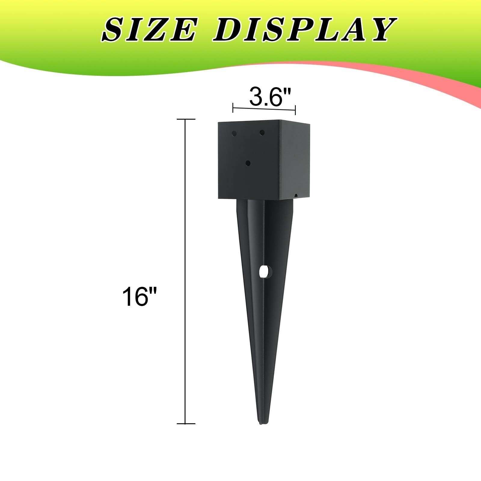 Heavy-duty Nrspp 4-pack 4"x4" fence post anchors ground spikes, durable metal stakes for secure fencing installation.