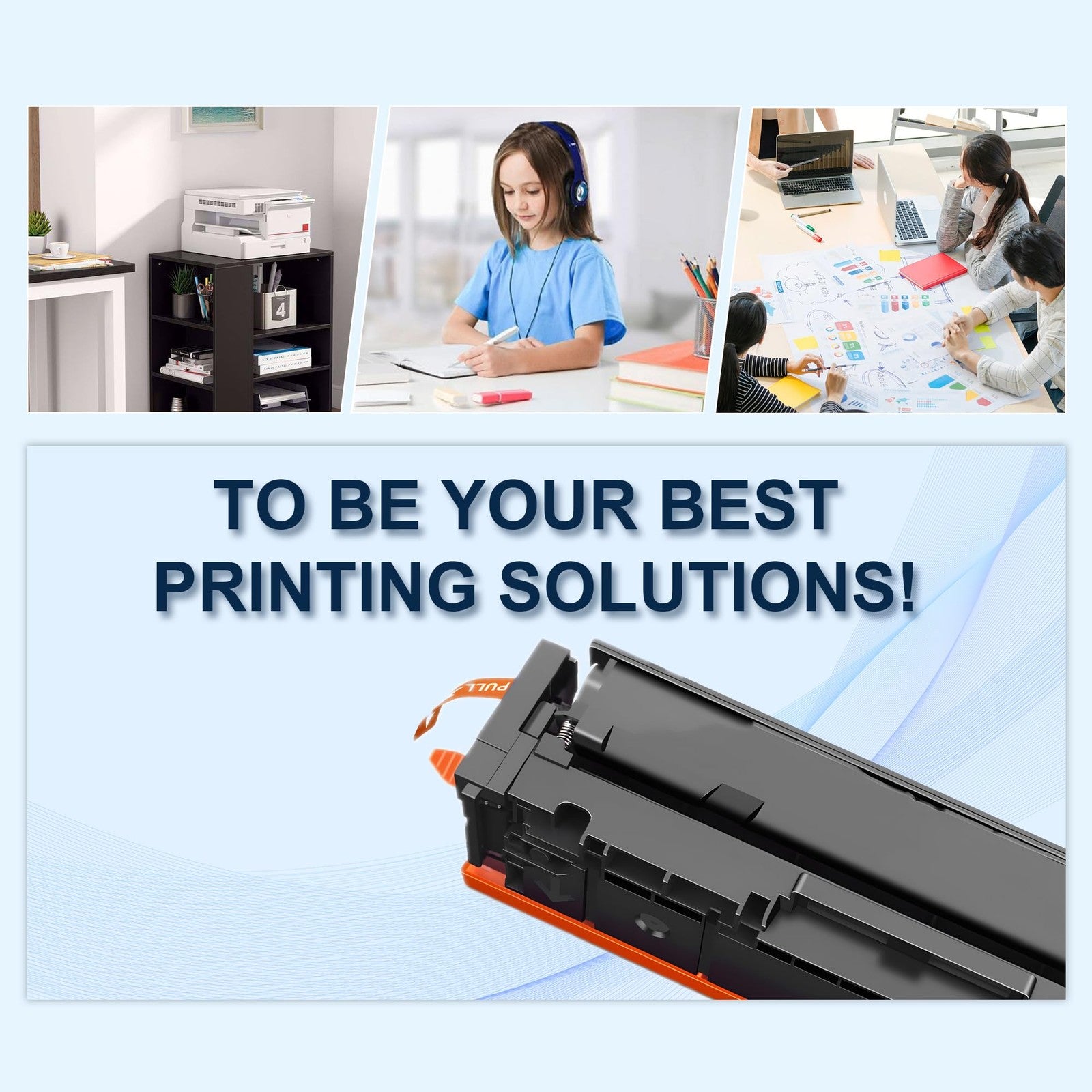 Set of four Office-Color 131A 131X toner cartridges compatible with HP LaserJet Pro 200 color printers, shown in packaging.