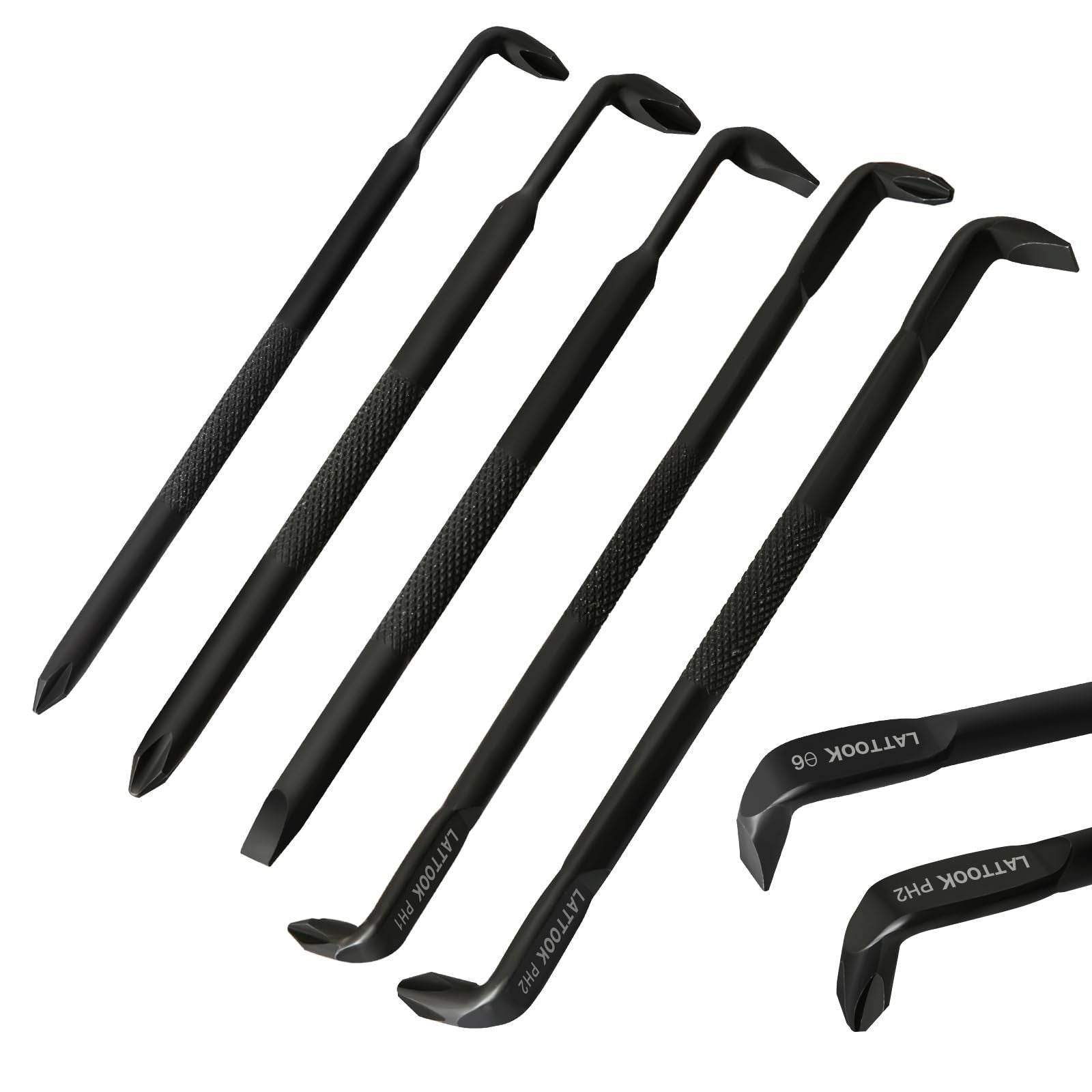 LATTOOK 5-piece right angle offset screwdriver set with 90-degree Z-type and L-type design, suitable for tight spaces and detailed work