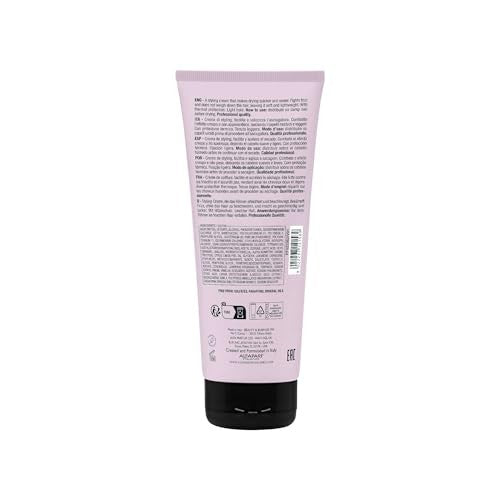 ALFAPARF MILANO Semi di Lino Style & Care Blow Dry Cream with Light Hold, showing the cream tube and product packaging.