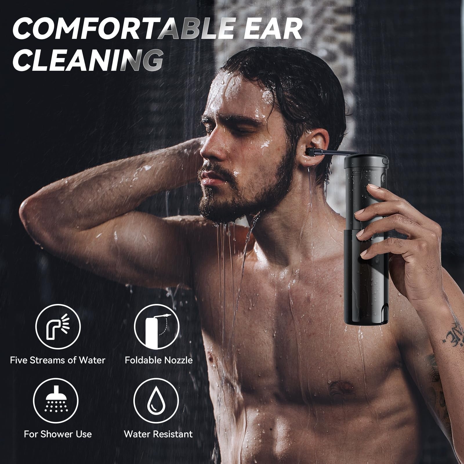 Lebbtl electric ear wax removal kit with five pressure settings, featuring a compact ear cleaning device with a cleaning tip.