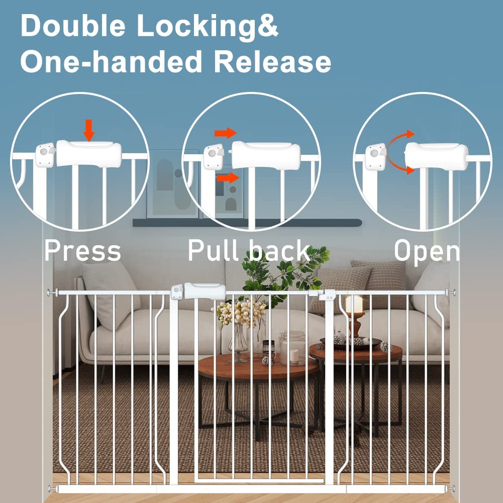 Flower Frail Baby Gate extension in pressure-mounted design, fits 34-38.5 inch wide openings, for extra safety and babyproofing.