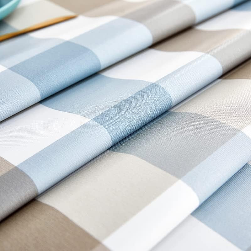 Rectangle Lohascasa vinyl oilcloth tablecloth with waterproof PEVA and PVC material, featuring a wipeable, durable surface for dining tables.