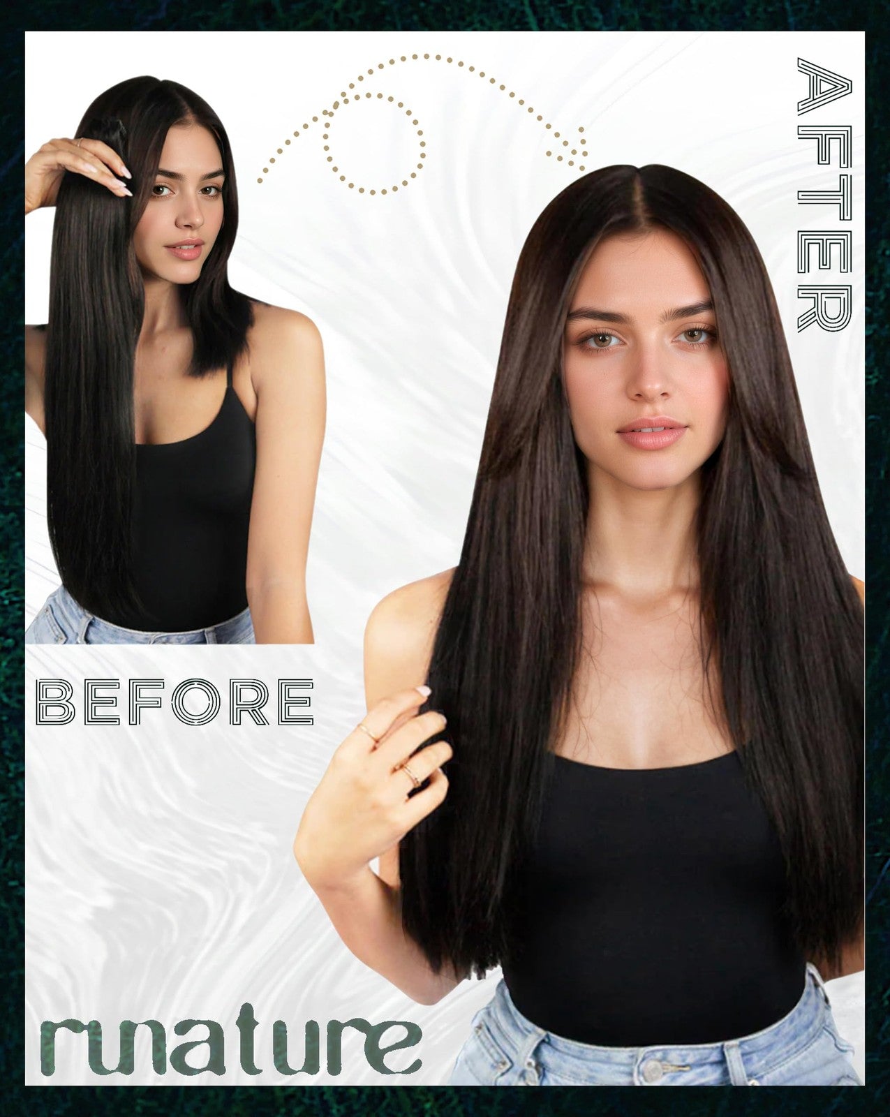 Runature blonde tape-in hair extensions, seamless human hair extensions shown in natural light, highlighting smooth, lightweight design.