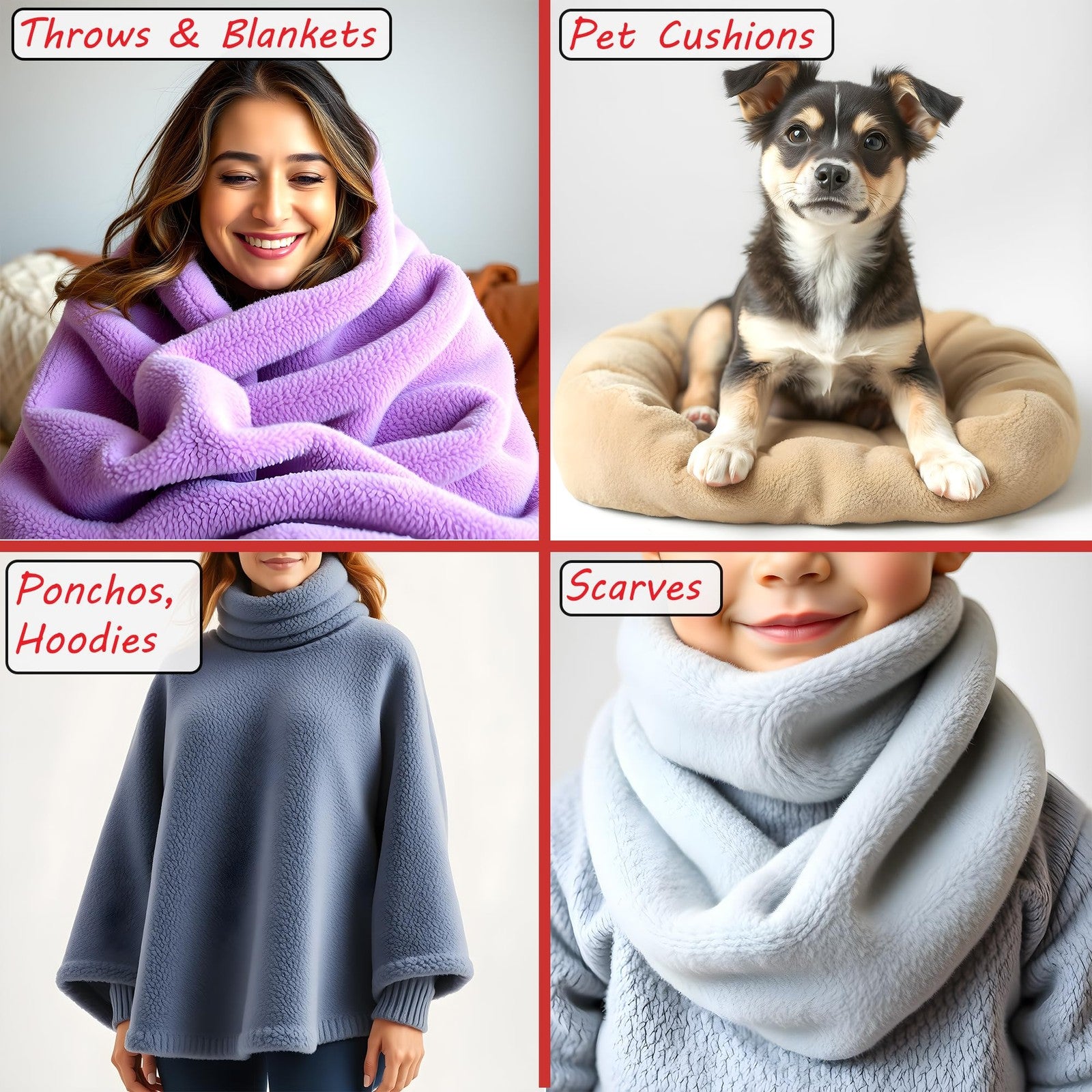 Barcelonetta fleece fabric blanket in soft plush polar fleece, 72x60 inches, with a cozy, textured surface.