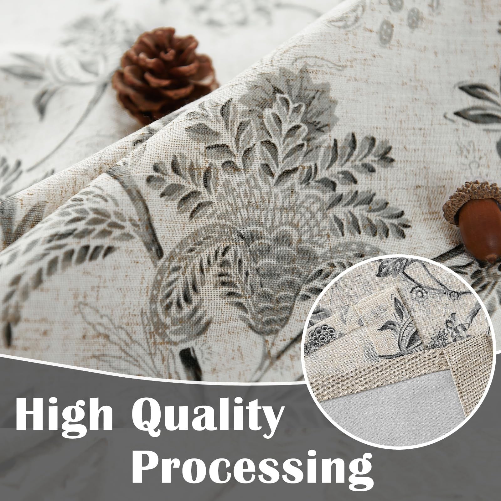 Vangao linen farmhouse floral valance curtain with small window design, featuring cottage-style floral pattern and double layered fabric.