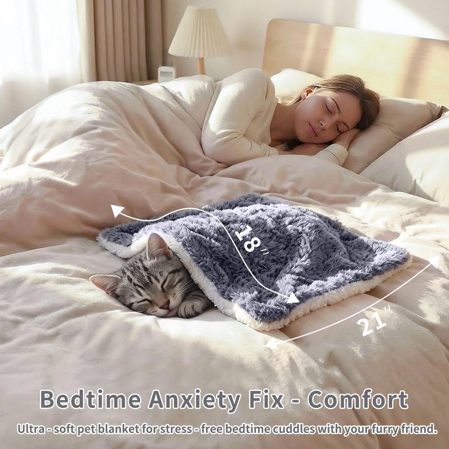 Ultra-soft plush cat blanket by NODARKO, small cozy, machine washable indoor pet blanket for cats.