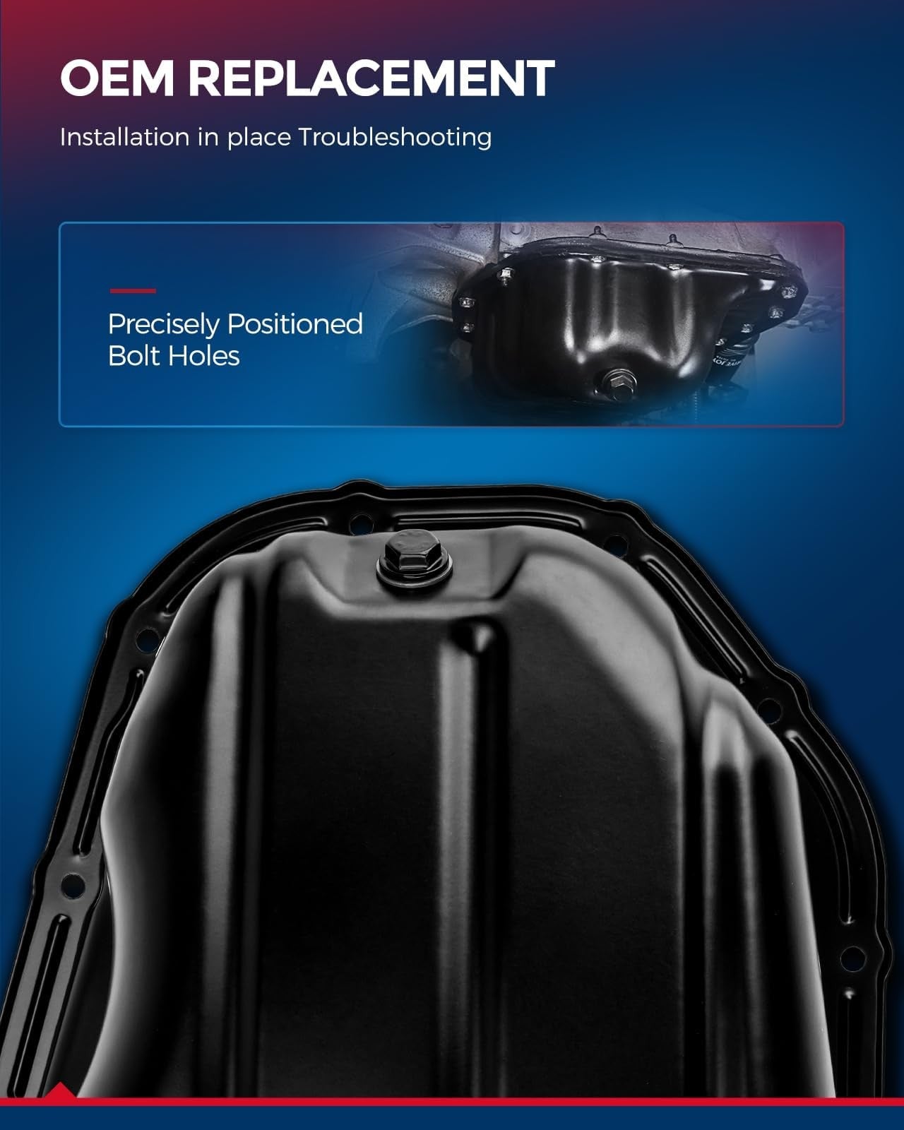 KAX transmission oil pan for Ford F-150 and Crown Victoria 4R70W 4R75W models, showing the metal pan with mounting holes.