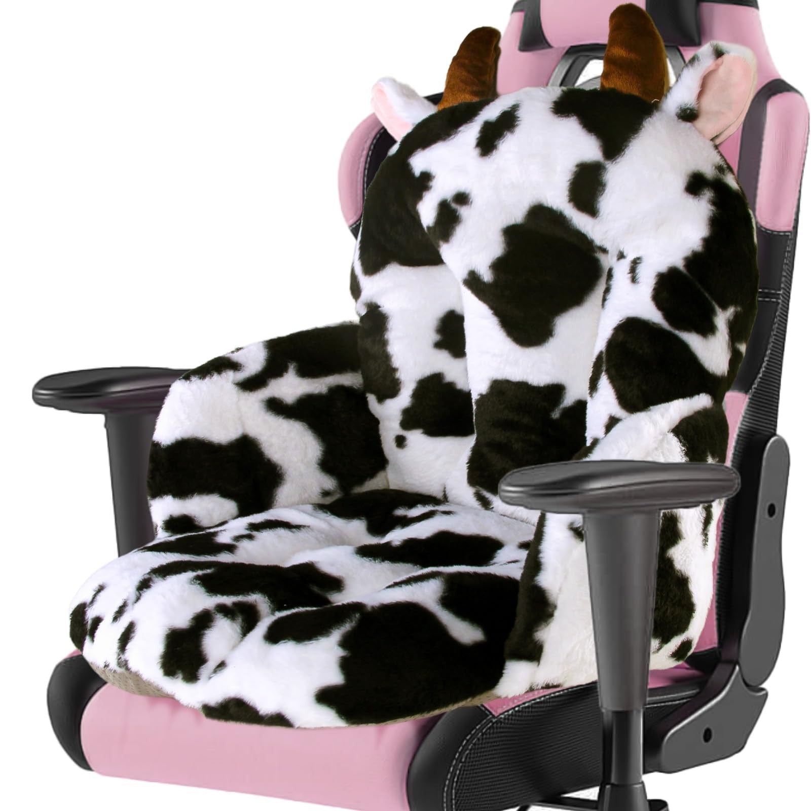 DOBUONO comfy office chair cushion, 17.5-inch square, soft and supportive seat pad with a cute design for ergonomic comfort.
