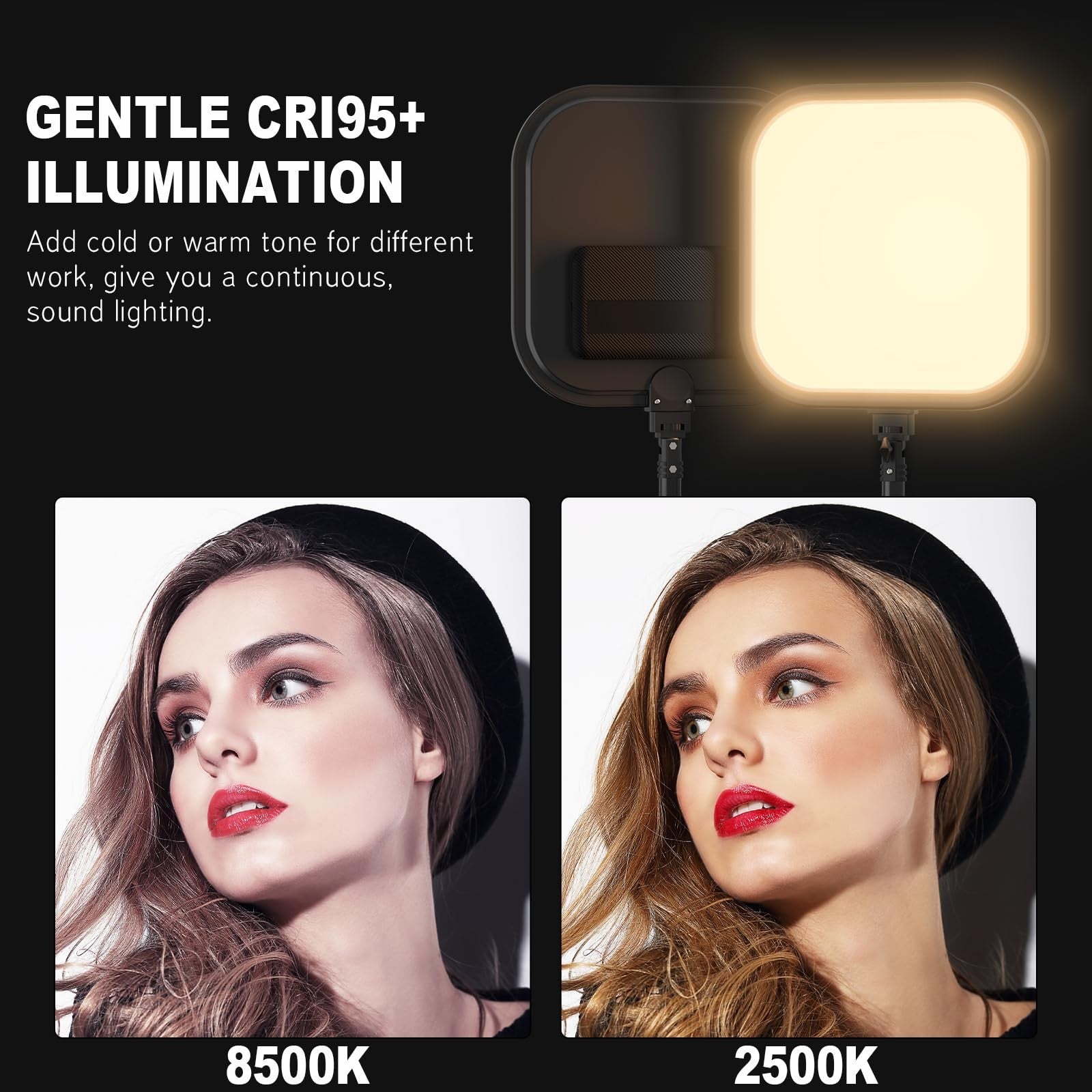 Hagibis 15W LED Video Light Kit with two 78-inch dimmable photography lighting stands and adjustable LED panels for filming.
