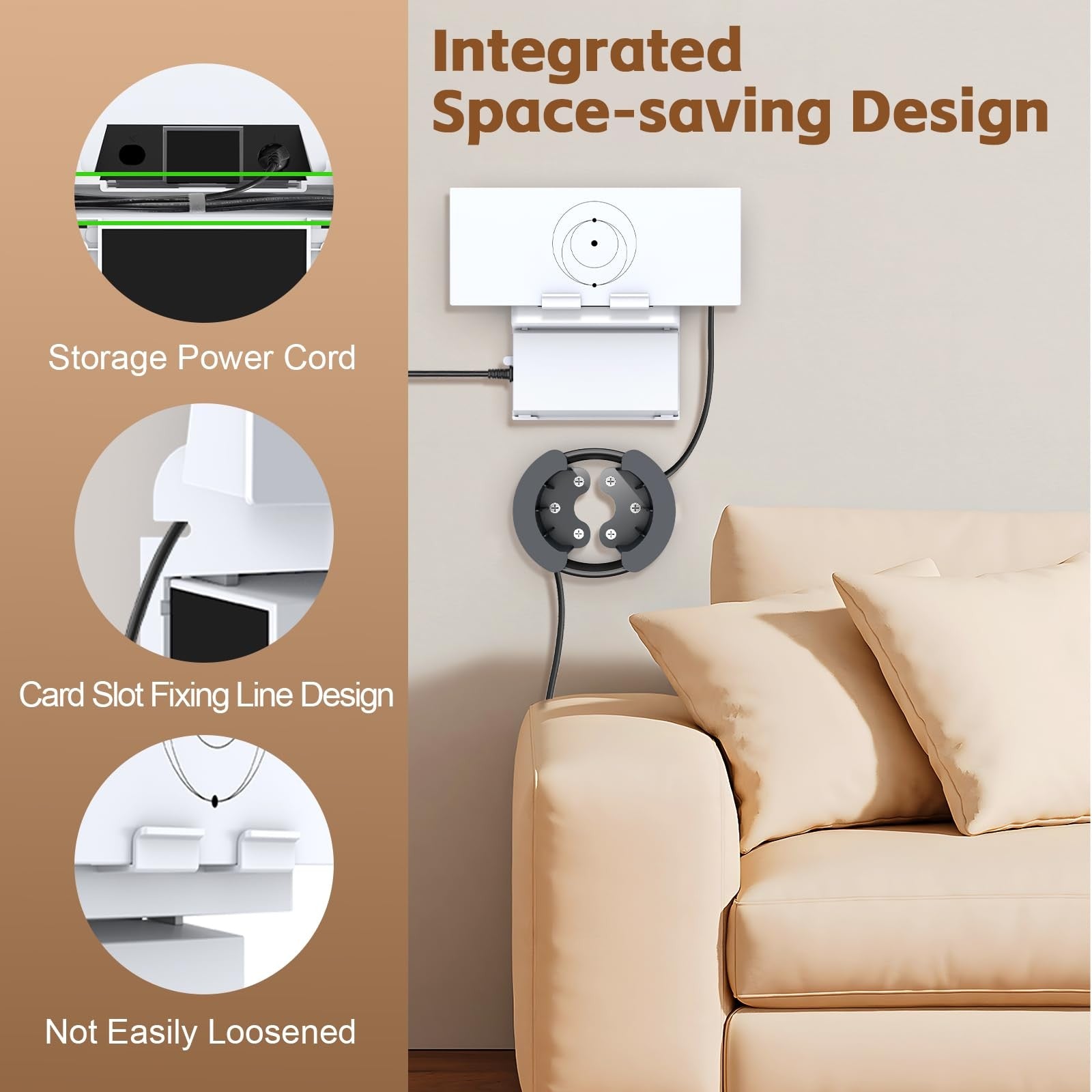 UBeesize Starlink Mount for Standard Gen 3 Router, wall mount with cable caddy for secure installation and cable organization.