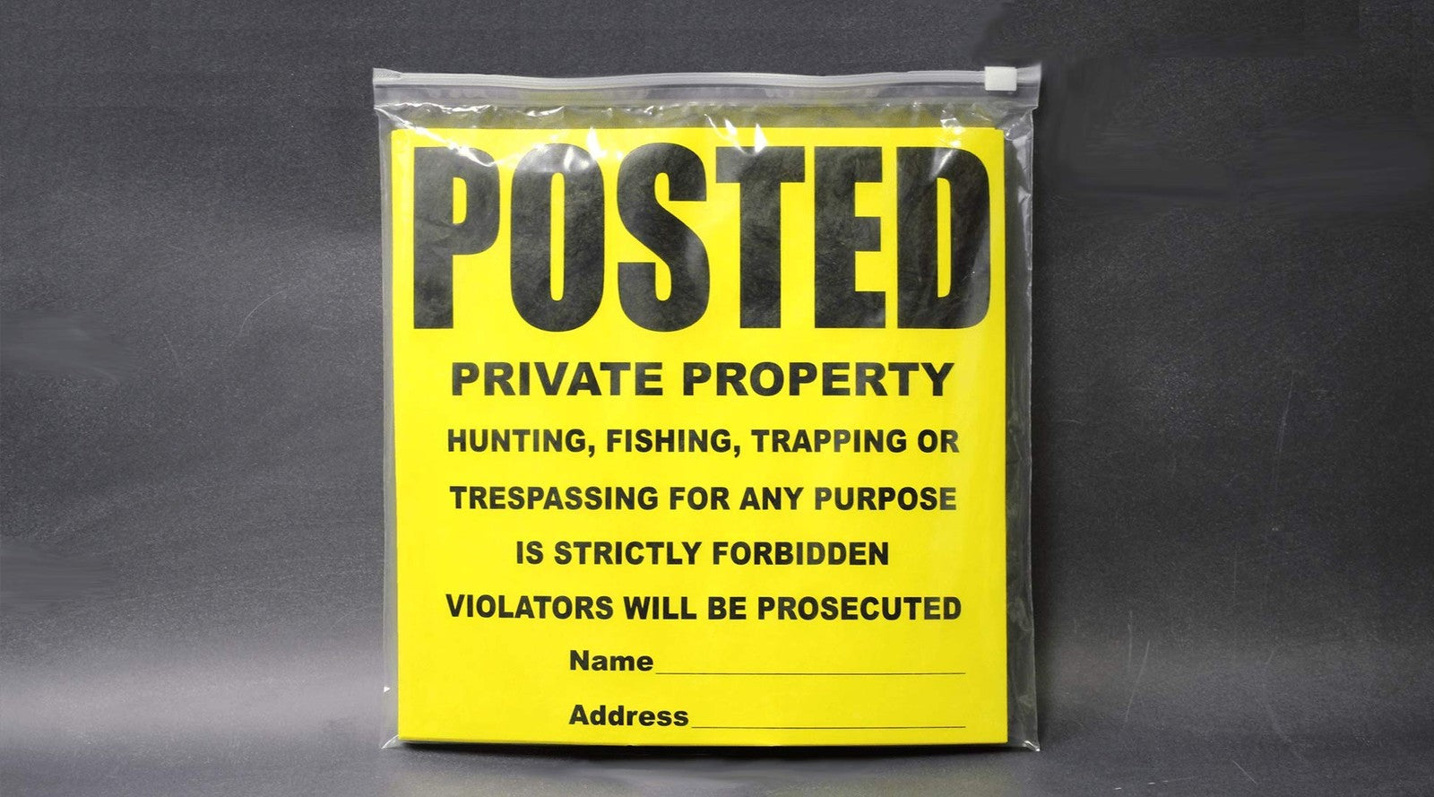 Yellow private property sign by Wristco, 11x11 inches, outdoor posted warning sign for private land, unbranded, 50-pack.