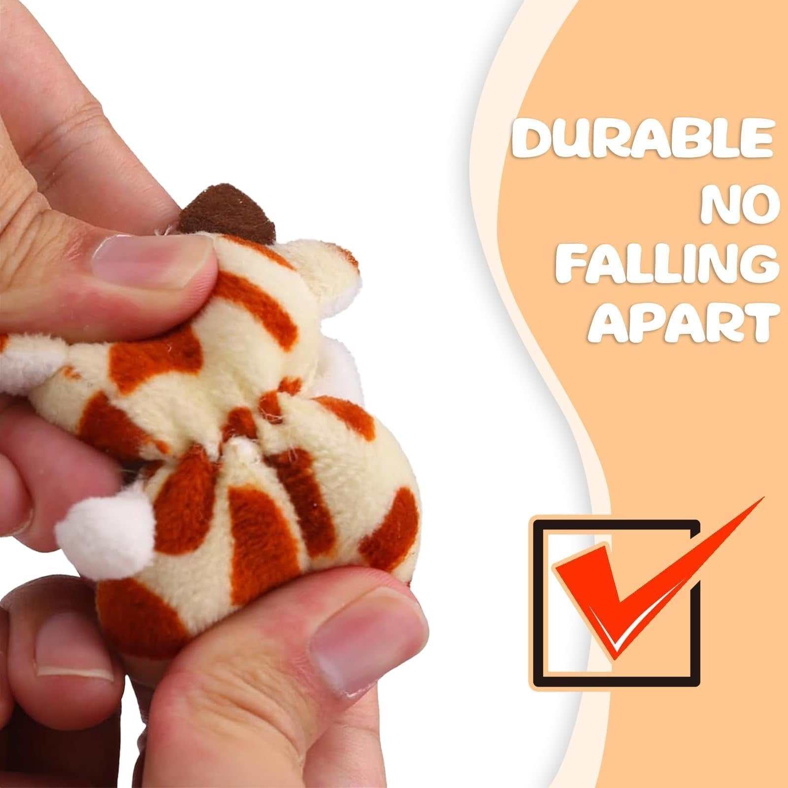 38-pack mini stuffed animals jungle plush toys set with hanging loops for party favors and claw machines