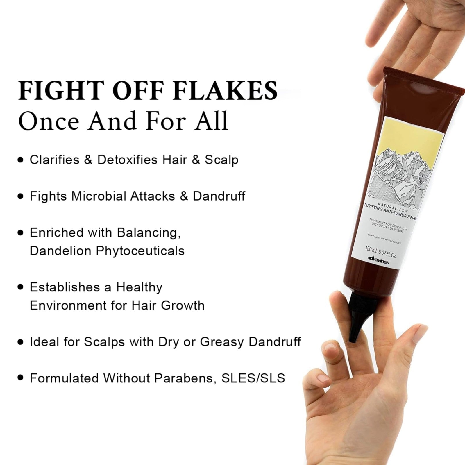 Davines Naturaltech Purifying Gel for dandruff, clarifying and anti-dandruff treatment, in a clear jar with a silver lid.