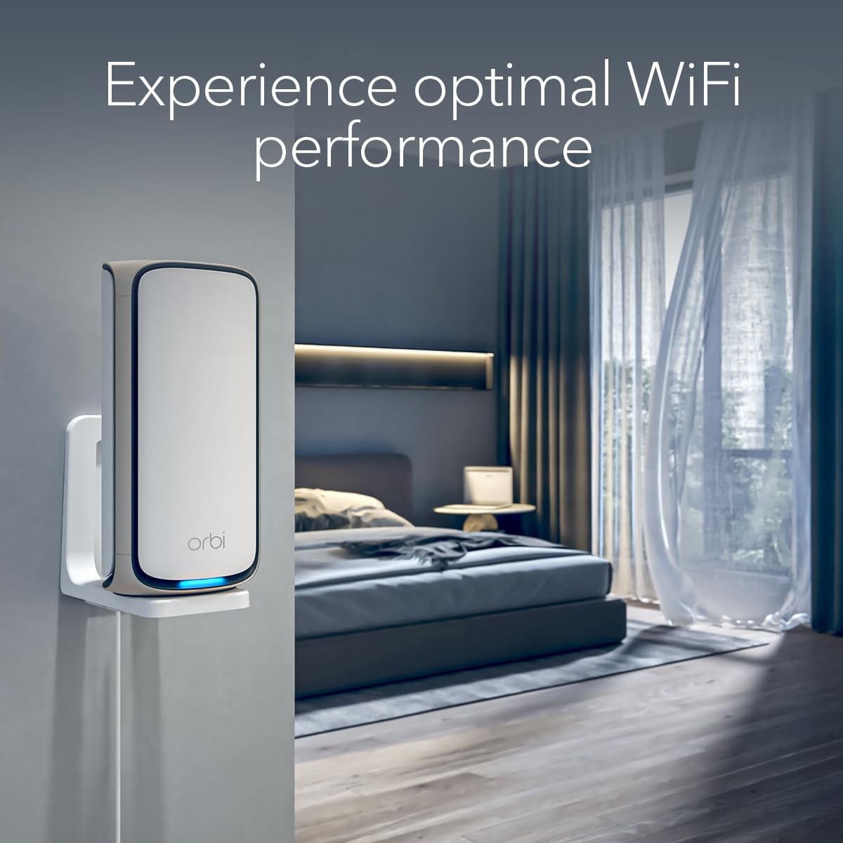 NETGEAR WiFi 7 Wall Mount Kit (RBEWM-10000S) for Orbi and Nighthawk routers, showing the mounting hardware and instructions.