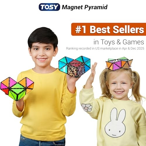 TOSY Magnet Pyramid Stone cube transforming into various shapes like bunny and egg with magnetic design.