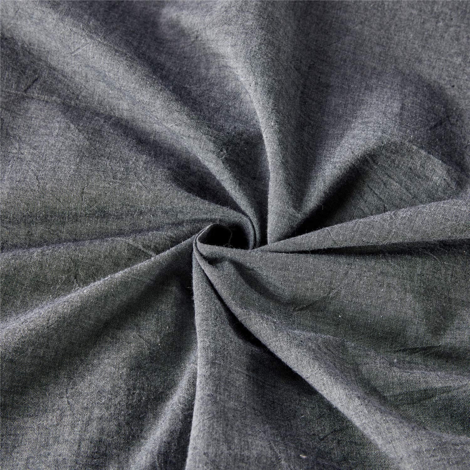 Black Jellymoni cotton duvet cover for queen size bed with button closure, showcasing smooth fabric and stylish design.