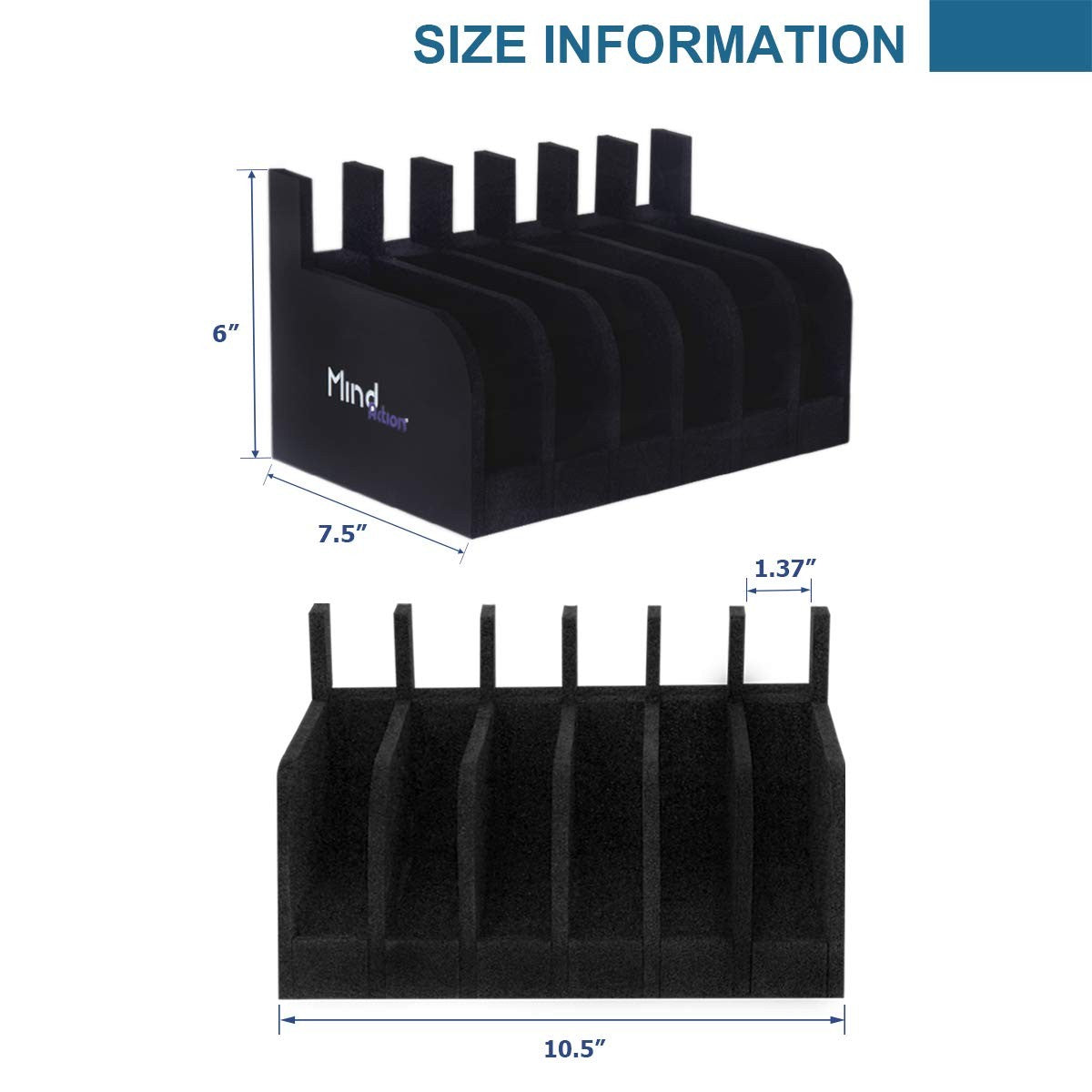 Mind&Action foam pistol rack for gun safe, gun cabinet accessory with foam slots for secure firearm storage.