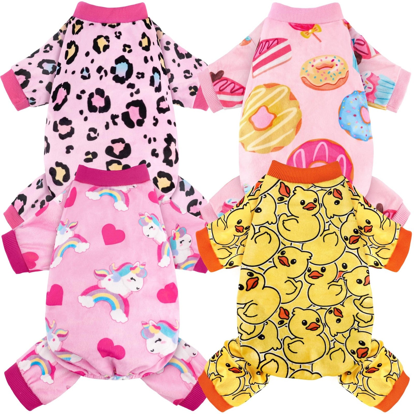Soft lightweight dog pajamas and recovery bodysuit by BAOBICUTE, shown in a 4-pack for small dogs, comfortable and easy to wear.