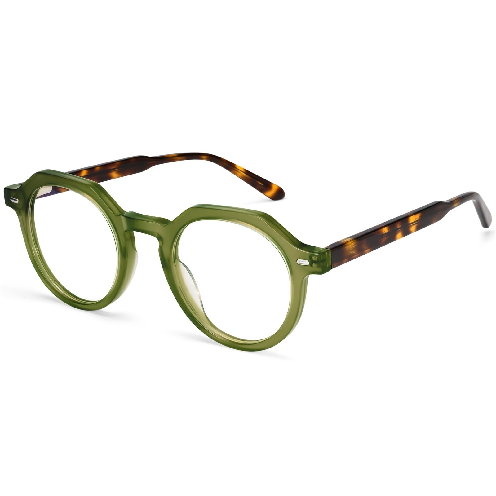 Dollger blue light blocking glasses for women and men with thick round frames and anti-glare lenses for eyestrain relief