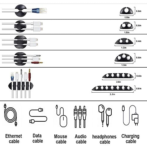 N NOROCME cord management organizer kit with 4 split cable sleeves and 41 self-adhesive cable clips for neat wiring.