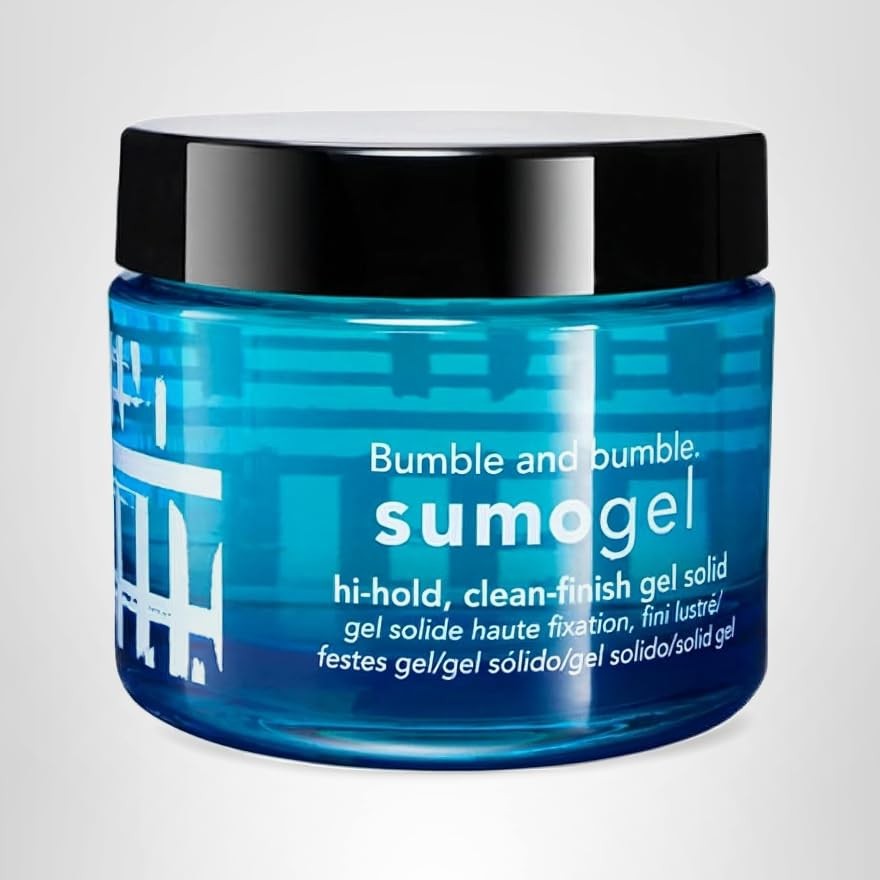 Bumble and bumble Sumogel Hi-Hold Styling Hair Gel with strong hold and high shine finish, shown in a clear gel texture in a container.