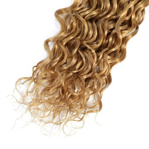Biliisyff 27-inch honey blonde deep wave human hair bundles, Brazilian human hair extensions displayed in the image.